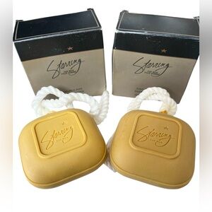 Lot Of 2 New In Box Vintage 1999 Avon Starring For Men Soap on A Rope